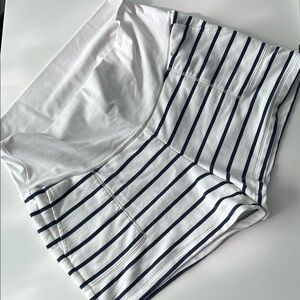 Old Navy Black and White Striped casual Maternity shorts L